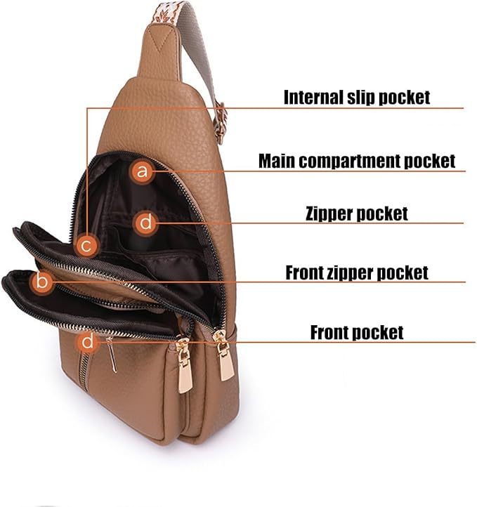 Vintage Style Women's Chest Bag,  Non-Waterproof Zippered Shoulder Messenger Bag For Commuting, Crossbody Bag