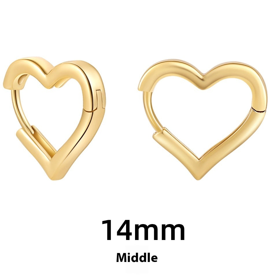 Women's Simple Hollow Five-pointed Star Heart Earrings